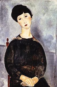 Amedeo Modigliani Yound Seated Girl With Brown Hair china oil painting image